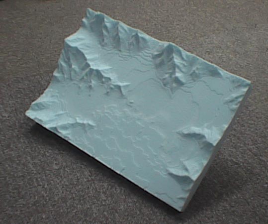 河口湖湖底模型